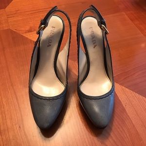 Prada shoes women platform slingback pumps size 36